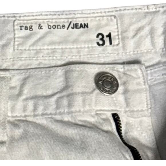 Rag & Bone Marin Bright White Cut-Off Distressed Jeans Shorts White Size 31 - Picture 8 of 10